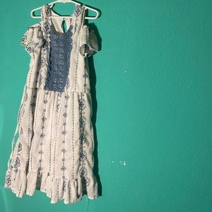 White and blue lace dress